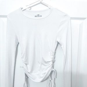 Hollister Ribbed Cinched-Side Long Sleeve Top